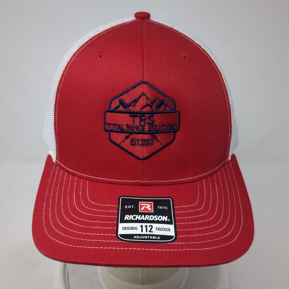 TRS Total Range Solutions Est. 2002 Trucker Hat Red OS Mesh Back Richardson - Picture 2 of 9